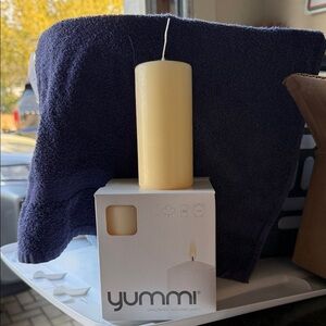 Unscented Cream Pillar Candle